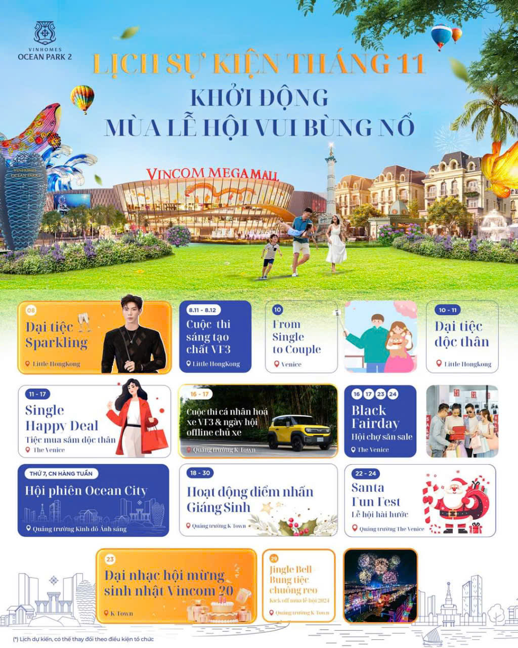 Bạn đã sẵn sàng cho một tháng 11 sôi động tại Vinhomes Ocean Park 2 chưa?