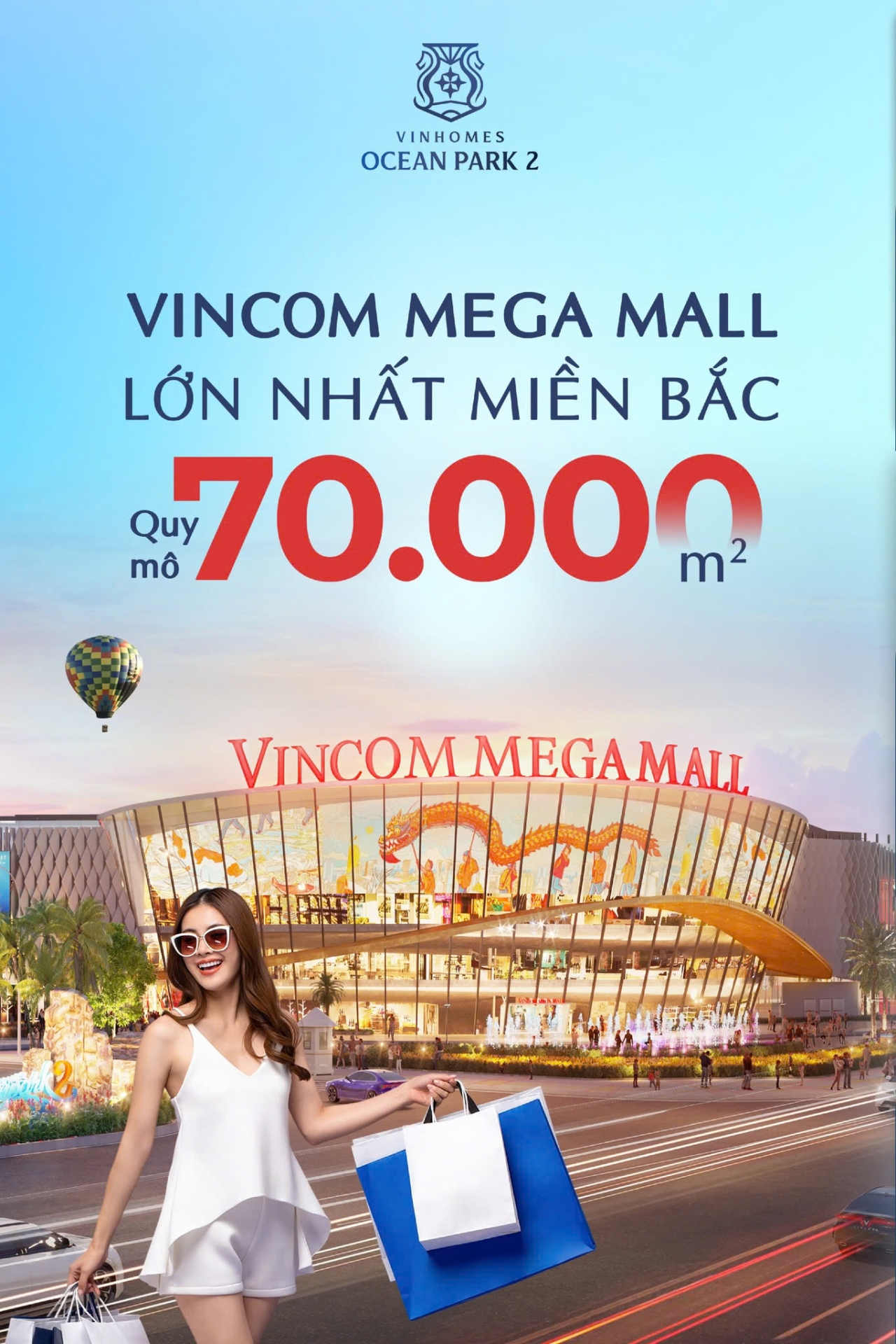 Khám phá ngay Vincom Mega Mall lớn nhất Miền Bắc kế cận ngay Phân khu San Hô - Vinhomes Ocean Park 2