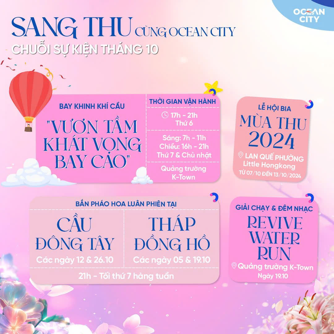 Đón thu tháng 10, bùng nổ chuỗi sự kiện hấp dẫn tại Vinhomes Ocean Park 2