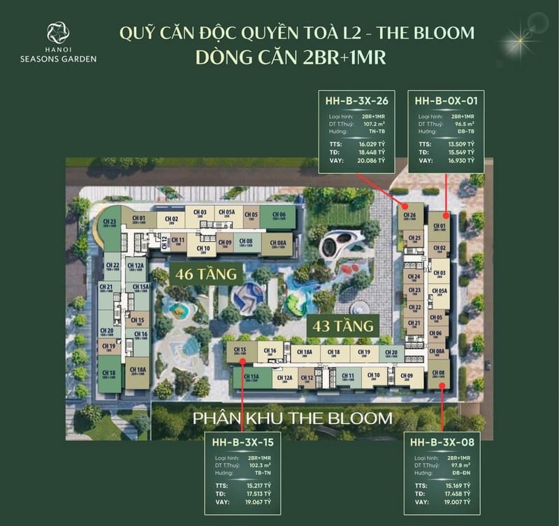 Quỹ căn độc quyền Masteri Cao X&agrave; L&aacute; 2
