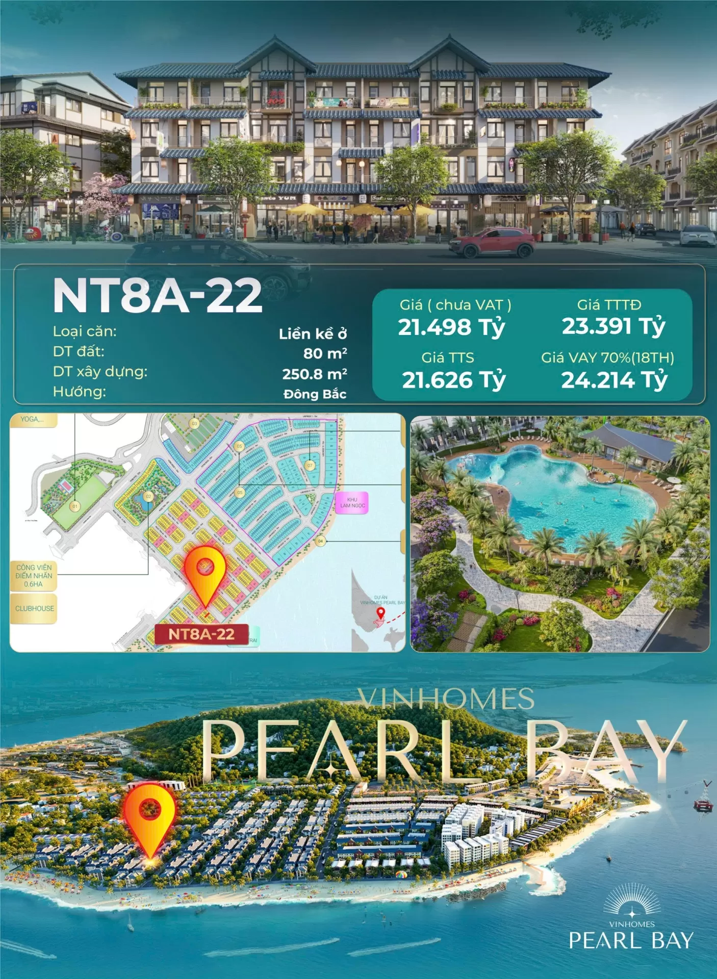 Nhà phố Lam Ngọc Vinhomes Pearl Bay Liền kề