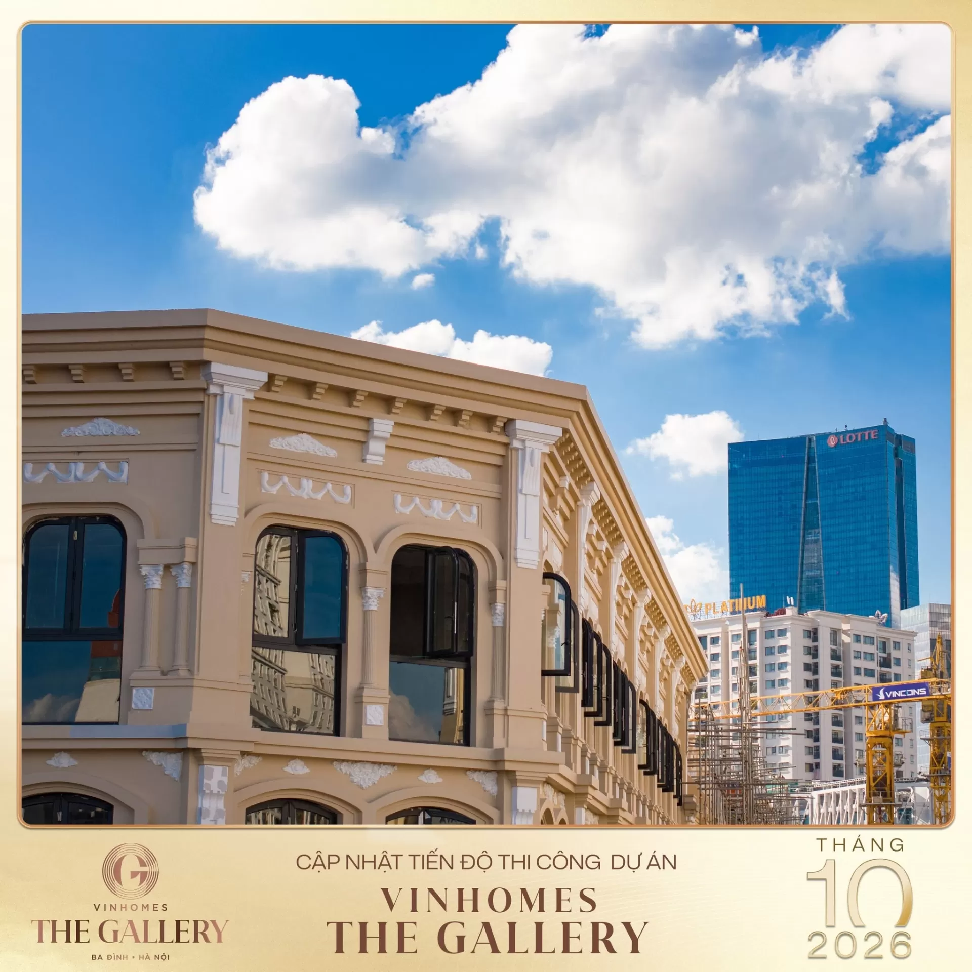 Tháng 10/2026: Cập nhật tiến độ Vinhomes The Gallery