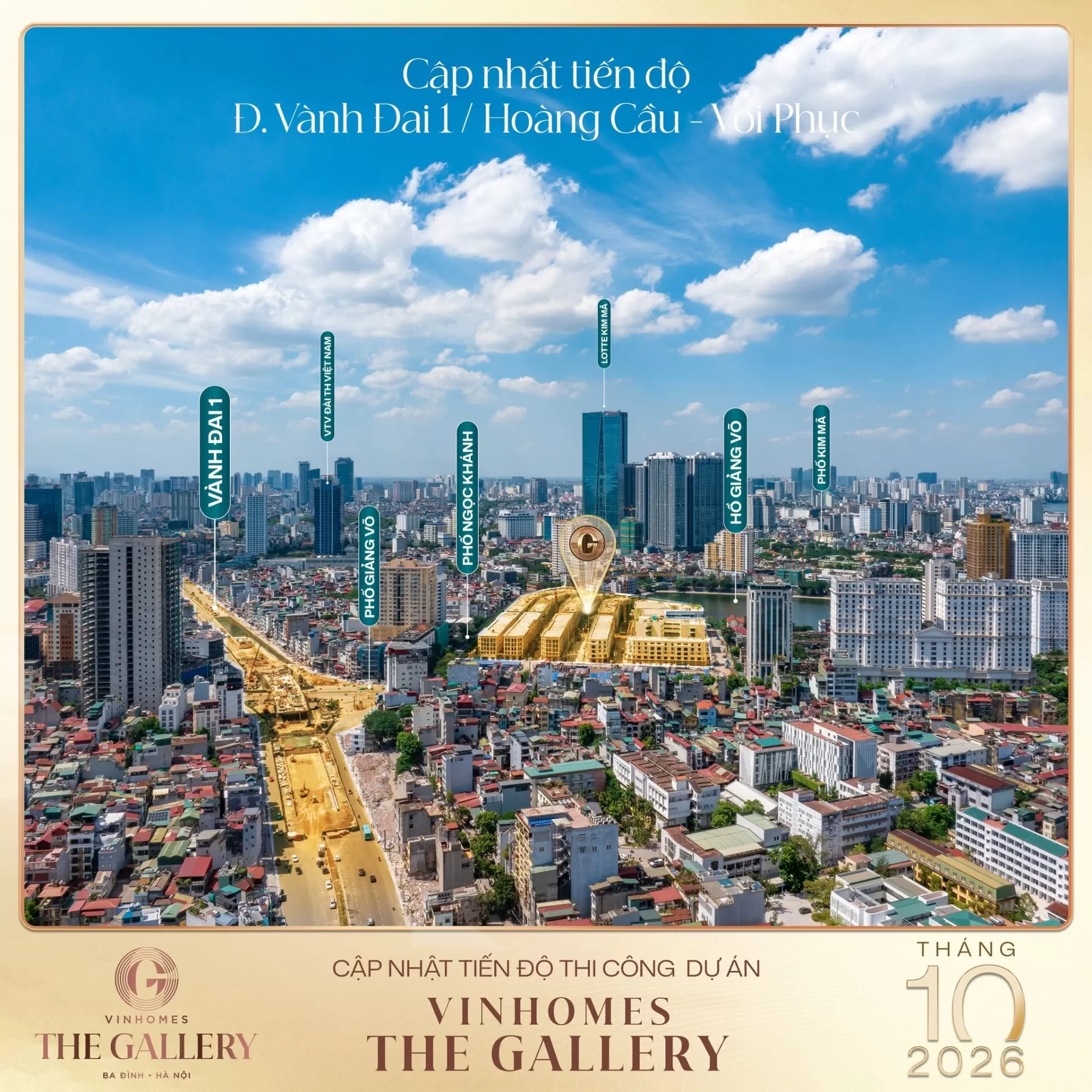 Tháng 10/2026: Cập nhật tiến độ Vinhomes The Gallery
