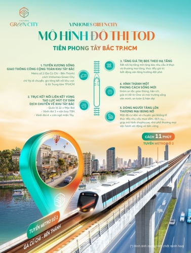 Vinhomes Green City - Mô hình đô thị TOD tiên phong Tây Bắc TP.HCM