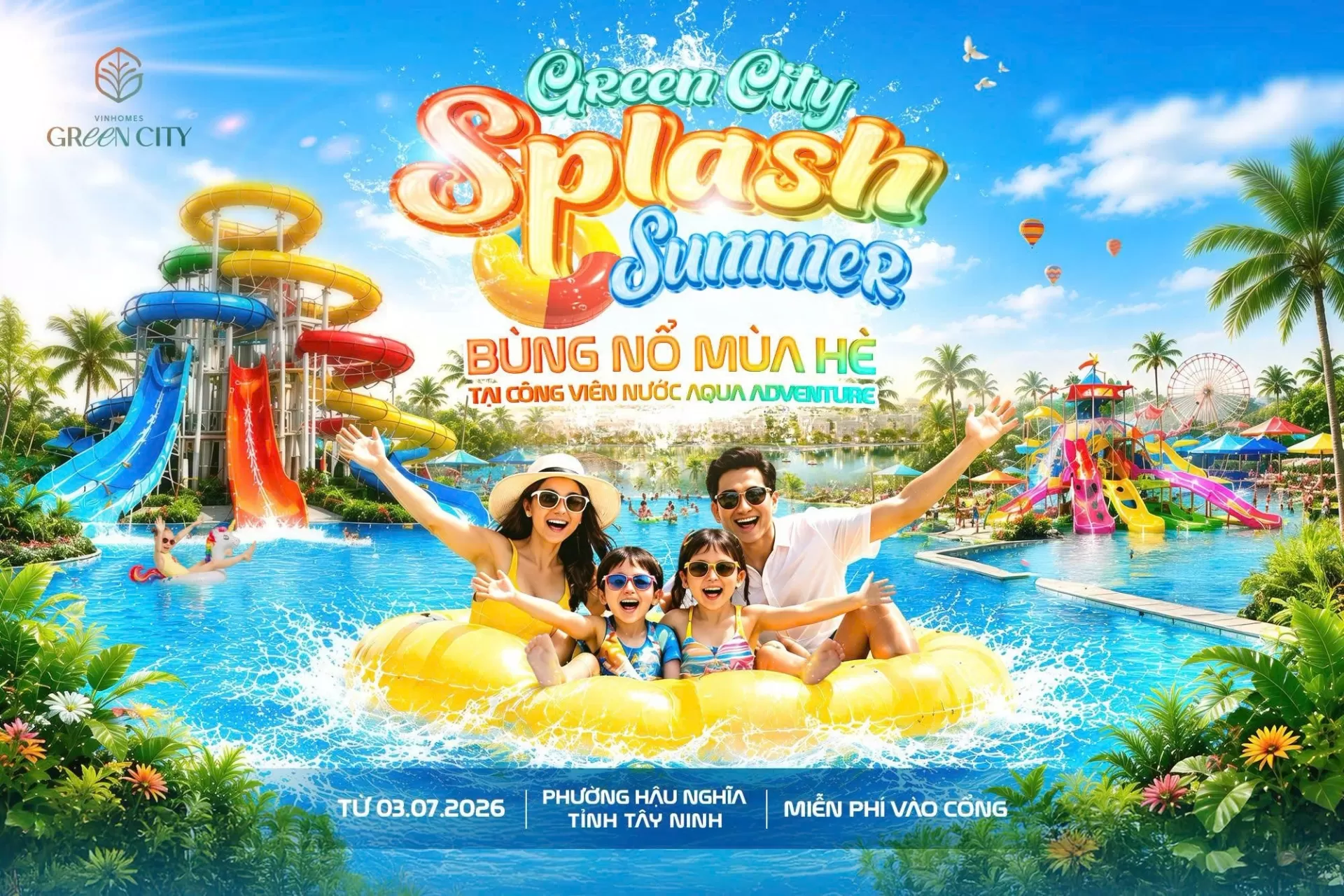 Green City Splash Summer 2026 - Khai trương công viên nước Aqua Adventure - Miễn phí vào cổng xuyên hè