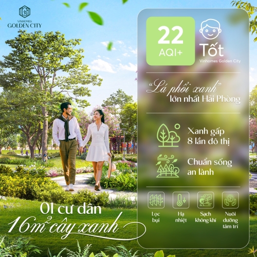 01 cư dân - 16 mét vuông cây xanh: Đặc quyền sống xanh giữa trung tâm mới Hải  Phòng