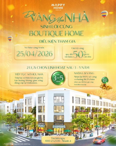 Đổi vàng mua nhà sinh lời cùng Boutique Home