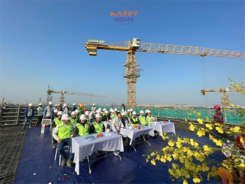 Cập nhật tiến độ cất nóc Happy Home Tràng Cát