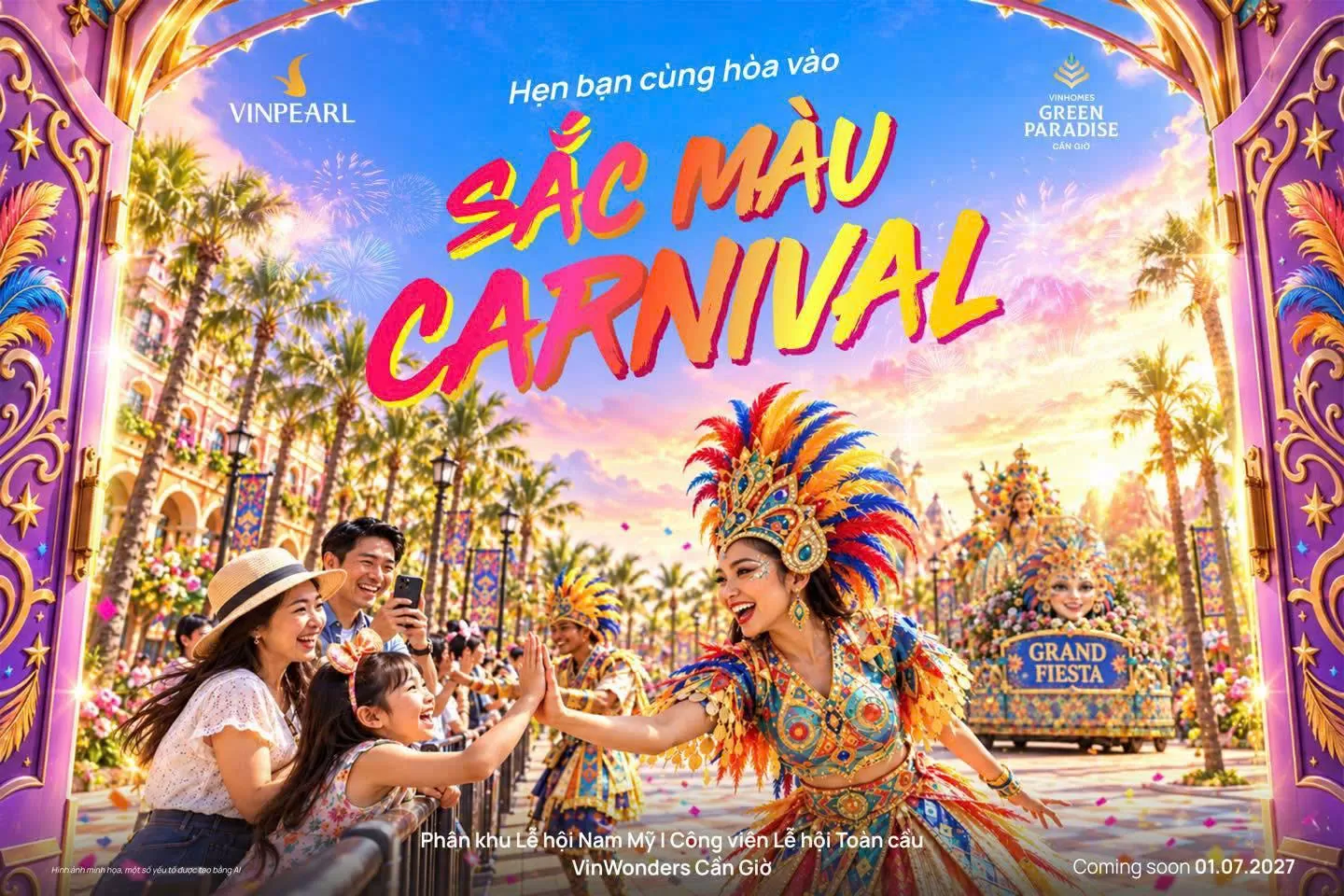 Cả một trời sắc màu Nam Mỹ sẽ bừng sáng trong đại hội Carnival tại VinWonders Cần Giờ