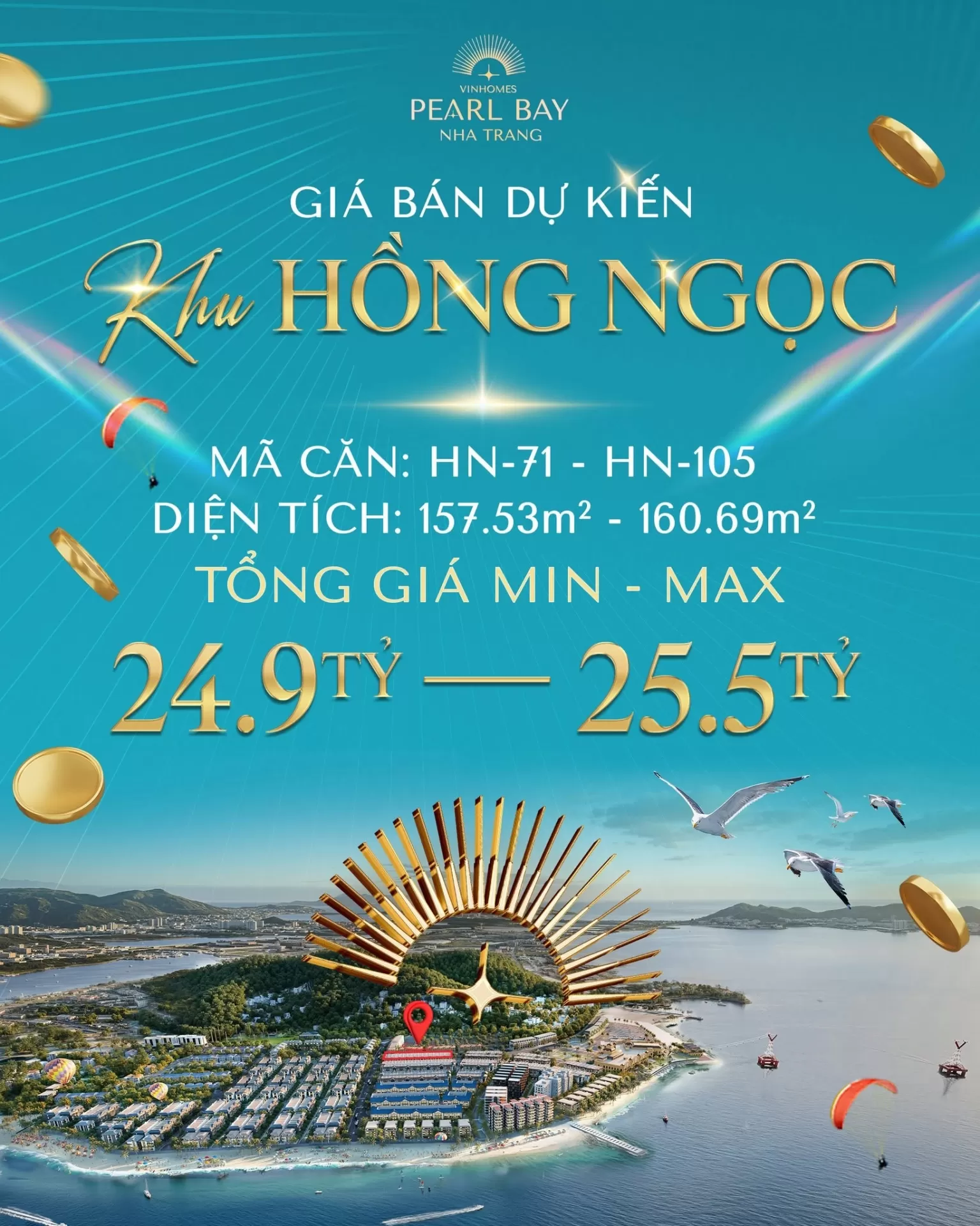 Giá bán dự kiến Phân khu Lam Ngọc & Hồng Ngọc - Vinhomes Pearl Bay