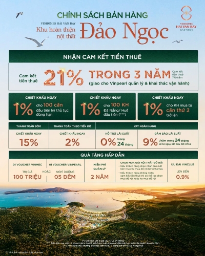 Cam kết tiền thuê đến 21% trong 3 năm - Chính sách hấp dẫn siêu phẩm hoàn thiện nội thất tại Đảo Ngọc - Đặc quyền đầu tư thảnh thơi