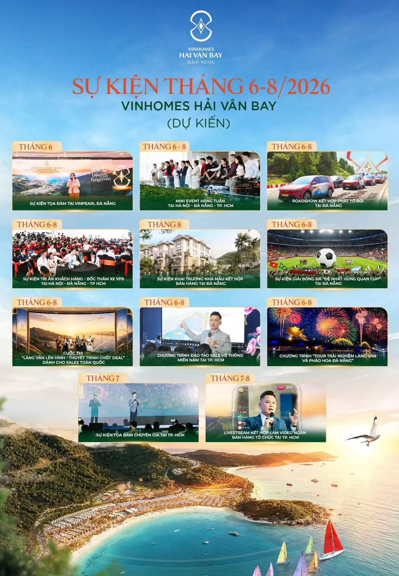 Lịch sự kiện tháng 06-08/2026 | Vinhomes Hải Vân Bay kích hoạt sóng sự kiện toàn quốc