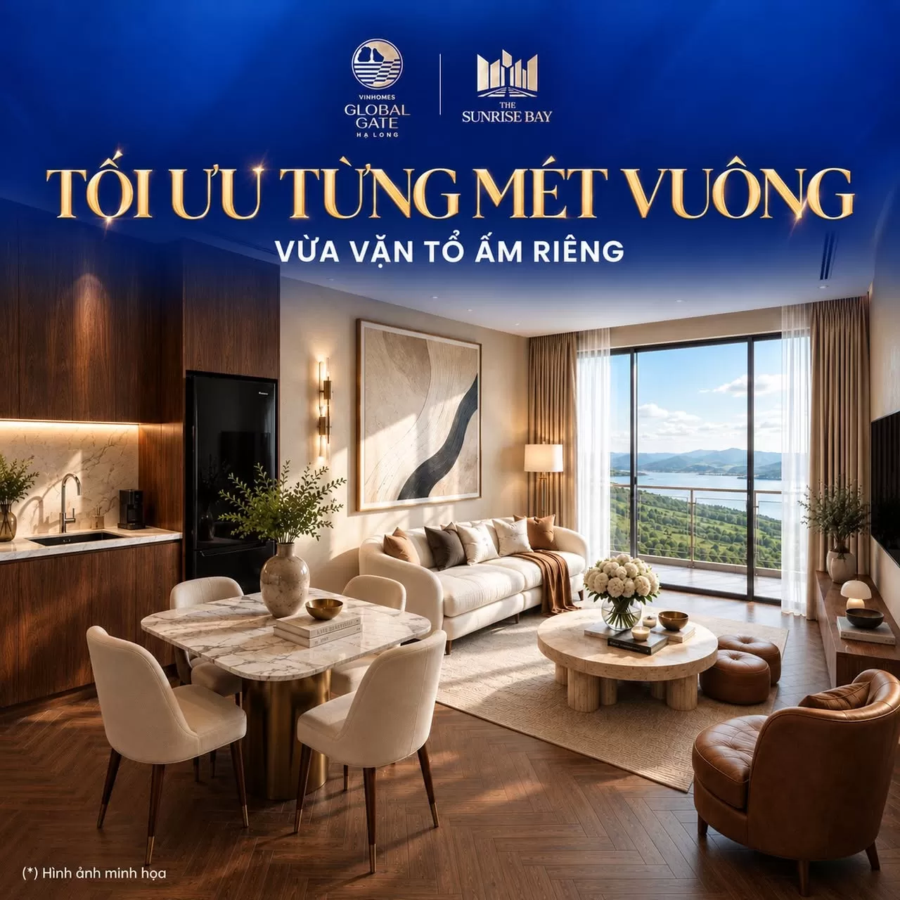 Căn hộ 1PN+1 The Sunrise Bay diện tích tinh gọn - Sống chất Diamond
