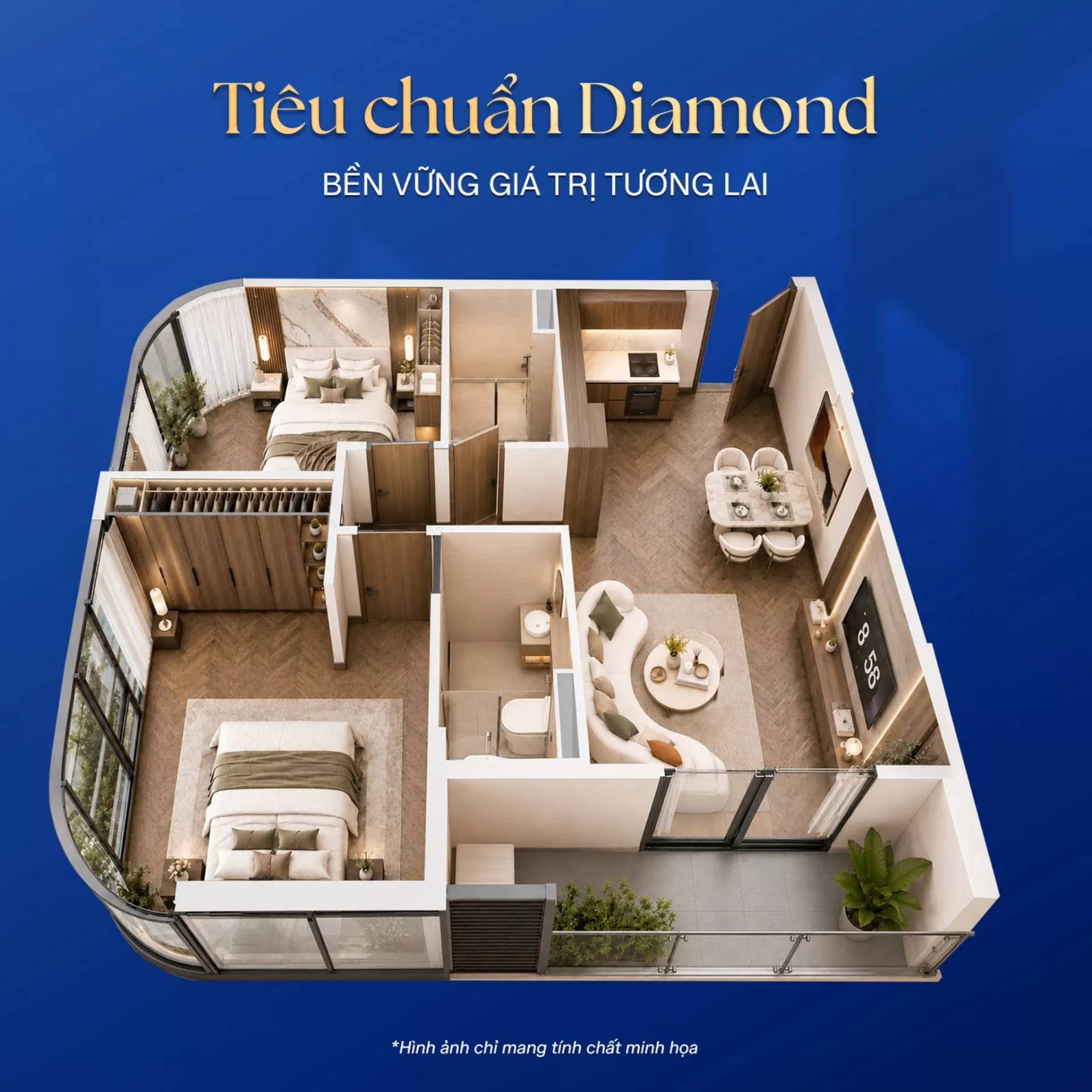 Căn hộ 2PN The Sunrise Bay - Nâng tầm trải nghiệm sống