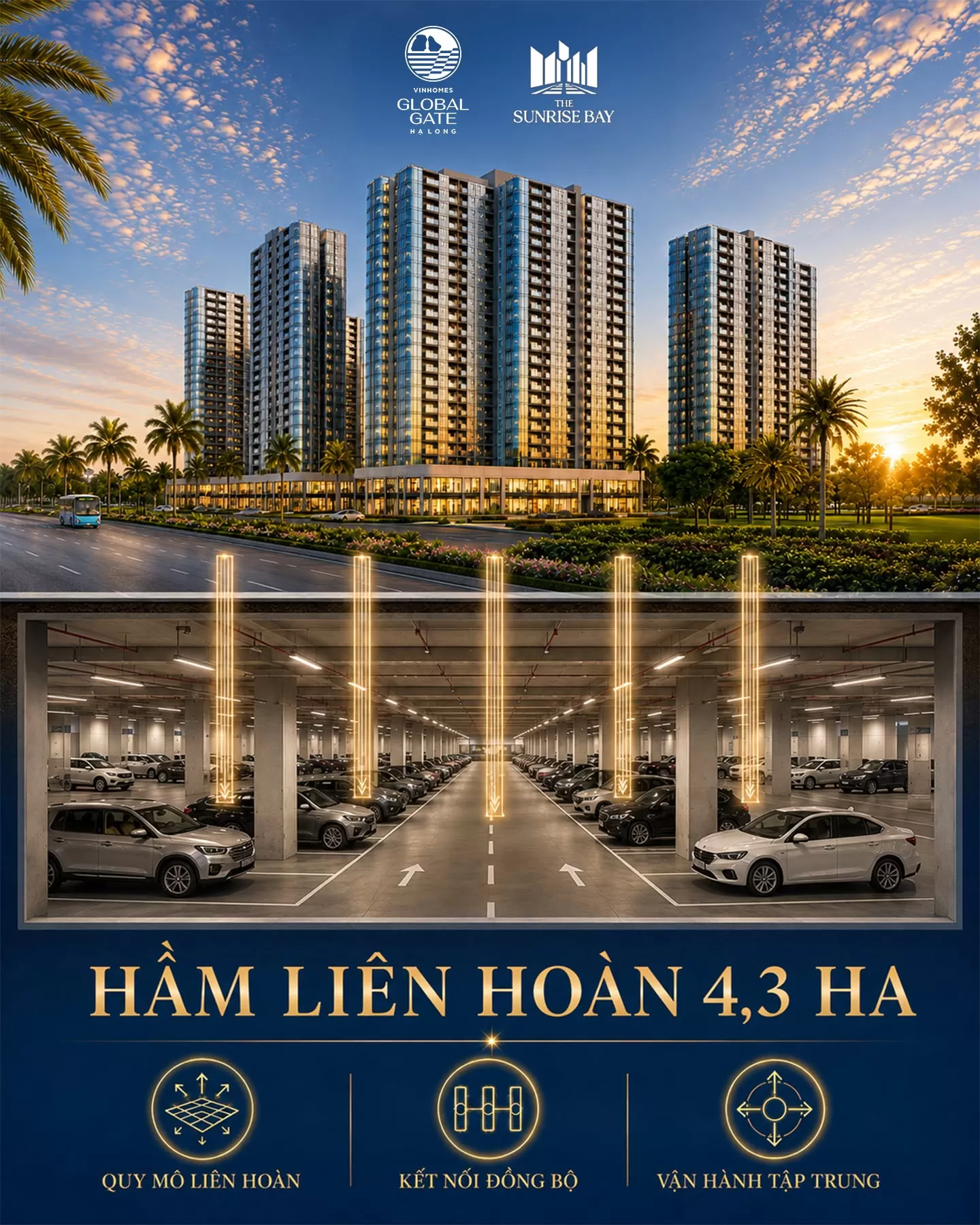 The Sunrise Bay | Hầm liên hoàn 4,3ha - Nghệ thuật vận hành chuẩn Diamond