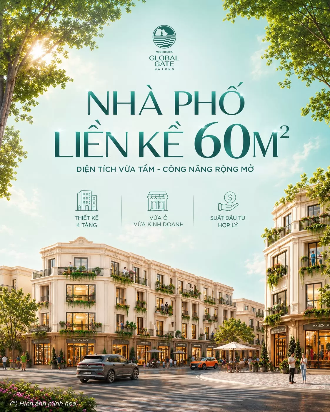 Nhà phố liền kề 60m² - Diện tích vừa tầm, công năng rộng mở