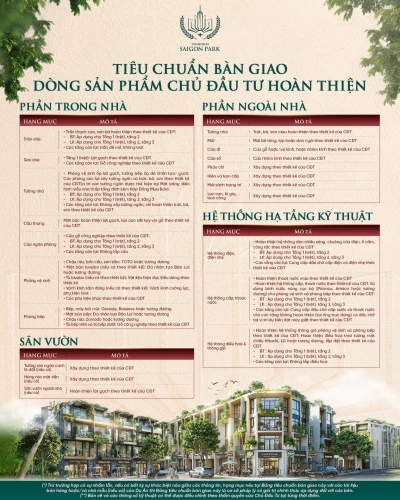 Công bố tiêu chuẩn bàn giao dòng sản phẩm chủ đầu tư hoàn thiện Vinhomes Saigon Park