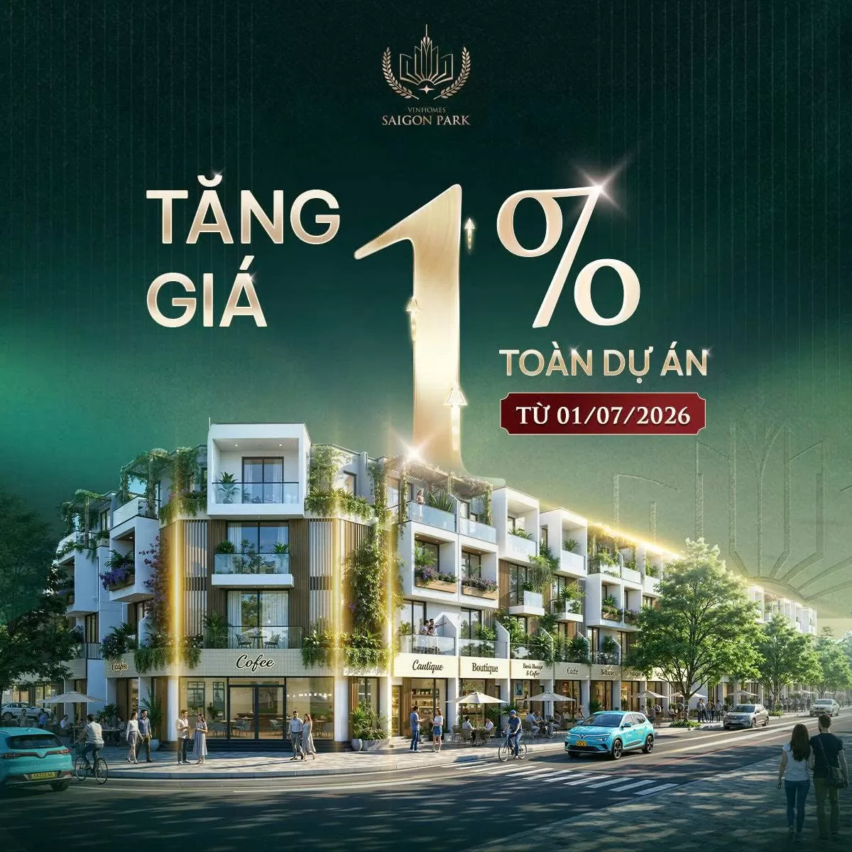 Cơ hội cuối cùng sở hữu siêu phẩm trước thêm tăng giá 1% toàn dự án