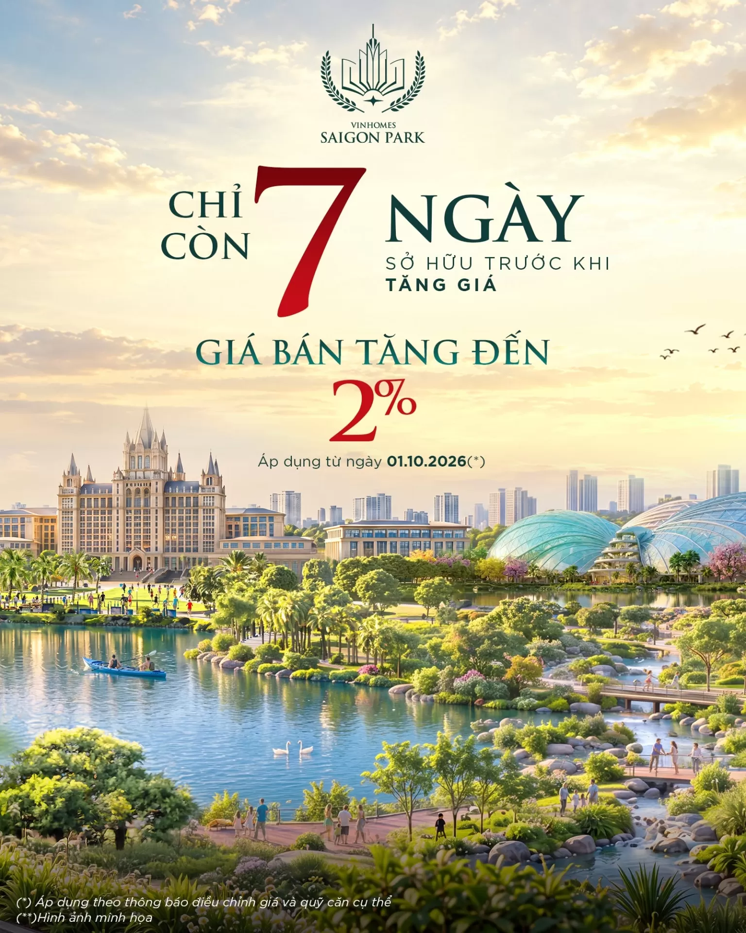 Vinhomes Sài Gòn Park - Chỉ còn 7 ngày sở hữu trước khi tăng giá