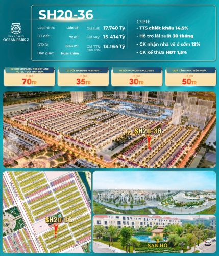 Tổng hợp quỹ căn độc quyền dự án Vinhomes Ocean Park 2