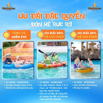 Cư dân Vinhomes hè này quá lời: Miễn phí vào cửa, bạn bè giảm đến 50%