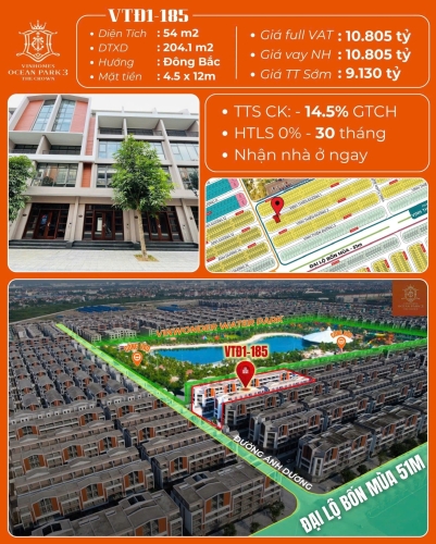 Tổng hợp quỹ căn độc quyền dự án Vinhomes Ocean Park 3