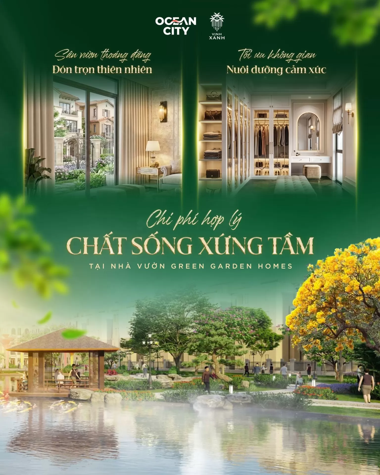 Chi phí hợp lý, chất sống xứng tầm tại nhà vườn Green Garden Homes