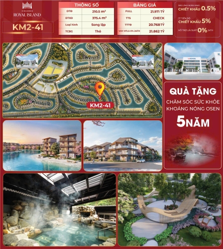 KM2-41, Song Lập, Bàn giao Thô, Hướng Đông Bắc, Phân khu Komorebi, Vinhomes Royal Island