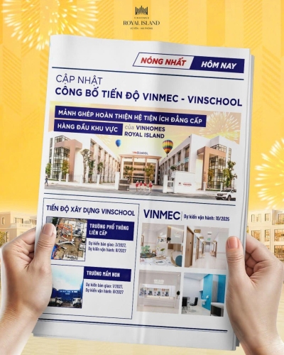 Chính thức công bố tiến độ Vinmec - Vinschool: Mảnh ghép hoàn thiện hệ thống tiện ích đẳng cấp hàng đầu khu vực của Vinhomes Royal Island