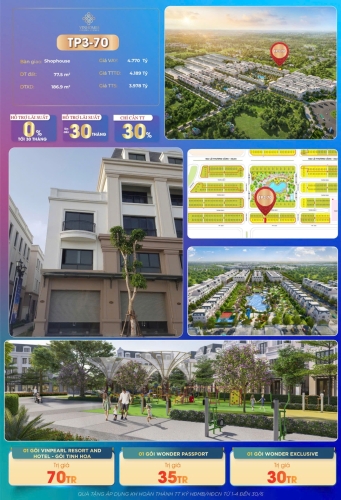 TP3-70, Shophouse, Bàn giao Thô, Hướng Nam, Phân khu Asia Vibe, Vinhomes Golden Avenue