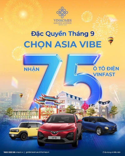 Chuyển đổi xanh - Chính sách đặc quyền tháng 9: Chọn Asia Vibe, nhận 75 ôtô điện VinFast