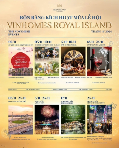 Rộn ràng kích hoạt mùa Lễ hội Vinhomes Royal Island tháng 11.2024